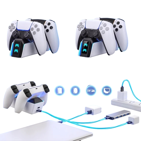 DUAL - قاعدة شاحن وحدة التحكم سوني 5