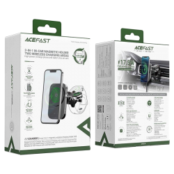 ACEFAST - شاحن سيارة لاسلكي 2 في 1 بقوة 17.5W