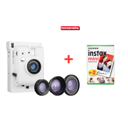 LOMOGRAPHY - كاميرة لومو فورية مع 3 عدسات ابيض