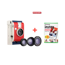 LOMOGRAPHY - كاميرة لومو فورية مع 3 عدسات احمر- ازرق 