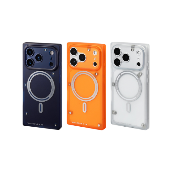 WAKCAS - كفر ايفون 17 شفاف اورنج