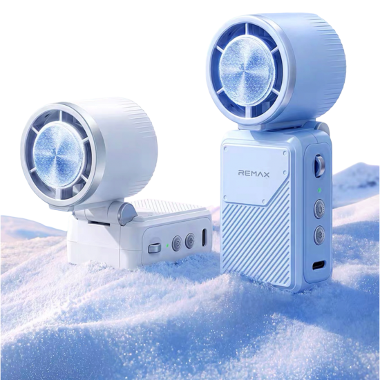 REMAX - مروحة المحمولة القابلة للطي بتبريد أشباه الموصلات (Ice Cooling Mini Fan) REMAX - مروحة المحمولة القابلة للطي بتبريد أشباه الموصلات (Ice Cooling Mini Fan)