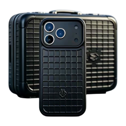 RIMOWA - كفر ايفون 17- 18 ريموا ستيل اسود 