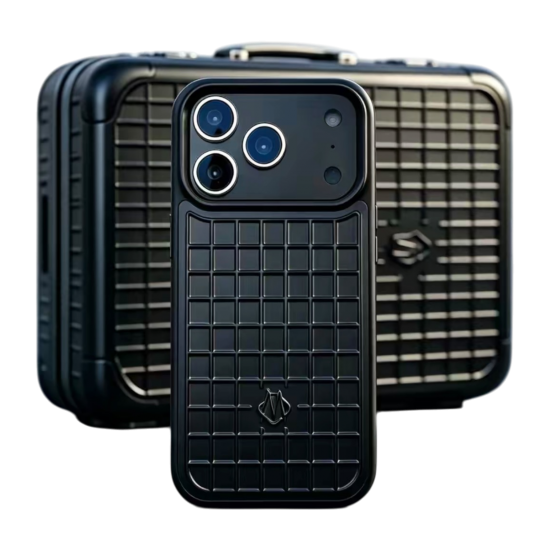 RIMOWA - كفر ايفون 17- 18 ريموا ستيل اسود