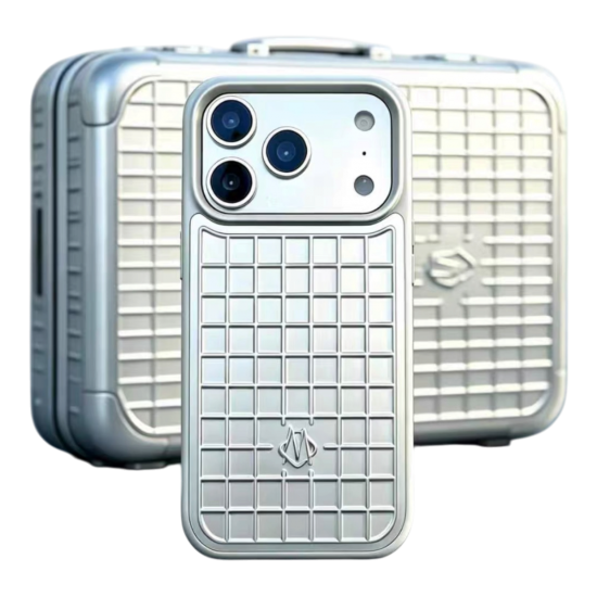 RIMOWA - كفر ايفون 17- 18 ريموا ستيل سلفر