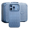 RIMOWA - كفر ايفون 17- 18 ريموا ستيل سماوي