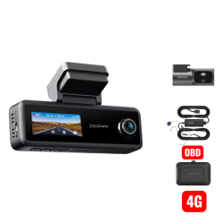 DDPAI - عرض داش كام N4T PRO  امامي 4K داخلي 1080 خلفي 1080 + OBD + كيبل 4G