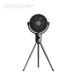 AISOLOE - مروحة F12 محموله مع اضاءة LED ابيض- اسود