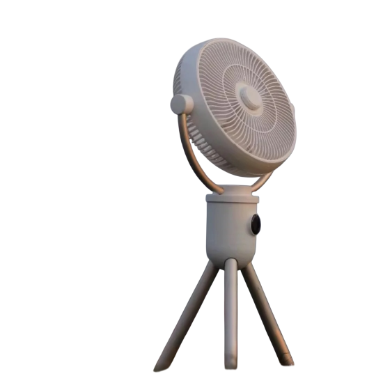 AISOLOE - مروحة F12 محموله مع اضاءة LED ابيض- اسود