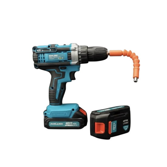 DUNLANDI - مجموعة دريل لاسلكي 48 فولت بقوة 700 واط بطاريتان ليثيوم