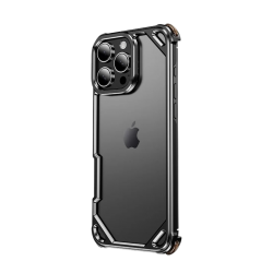 إطار معدني بتصميم عصري من الألومنيوم اسود ايفون 15-16