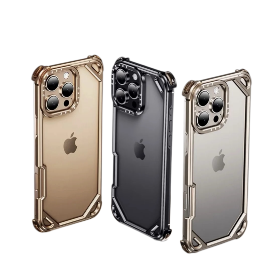 إطار معدني بتصميم عصري من الألومنيوم تيتانيوم طبيعي ايفون 15-16
