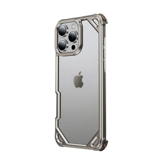 إطار معدني بتصميم عصري من الألومنيوم تيتانيوم طبيعي ايفون 15-16