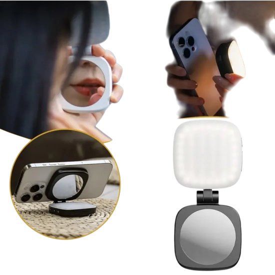 اضاءة تصوير LED  للجوال محمول ماج سيف P48 +مرآة مدمجة