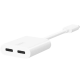 وصلة روك ستار محول USB=C صوت+ محول شحن USB=C اسود-ابيض