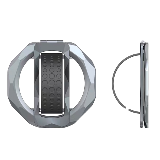 Ring - مسكة جوال ماج سيف وردي - اسود - تيتانيوم