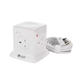 الفنار توصيلة كهربائية 4 منافذ 2.5 متر ابيض 