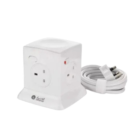 الفنار توصيلة كهربائية 4 منافذ 2.5 متر ابيض