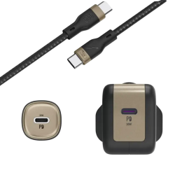 بكج شواحن 3 في 1 شاحن جداري+ فيس سياره وسلك تايب سي قوة 30W من جودا 