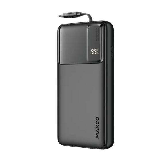 بور بانك شحن سريع  20 الف امبير بقوة 65W من MAXCO - اسود