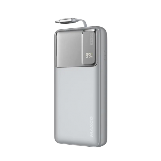 بور بانك شحن سريع  20 الف امبير بقوة 65W من MAXCO - سلفر