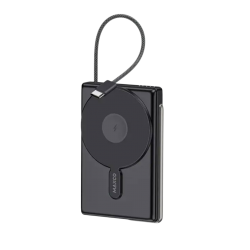 بور بانك شحن لا سلكي للجوال والسماعه والساعه  10 الف امبير بقوة 38.5W من MAXCO - اسود 