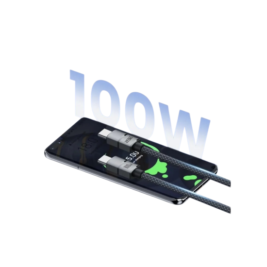2BE - سلك شاحن توبي USB-c+نقل بيانات بقوة 100w من ماركة 2BE 2BE - سلك شاحن توبي USB-c+نقل بيانات بقوة 100w من ماركة 2BE