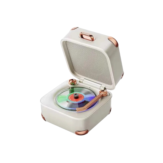 سبيكر لاسلكي من ريماكس بتصميم حقيبة كلاسيكيه صغيره M71 اسود- ابيض