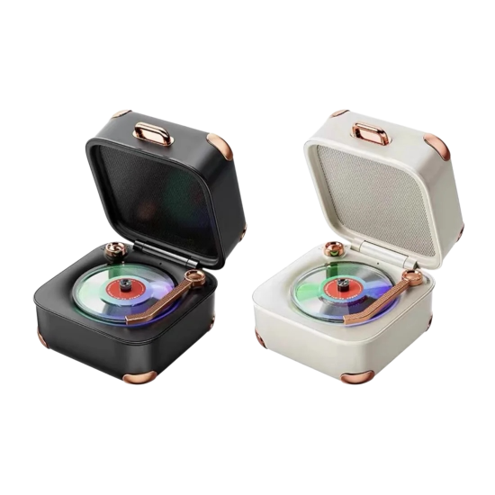 سبيكر لاسلكي من ريماكس بتصميم حقيبة كلاسيكيه صغيره M71 اسود- ابيض