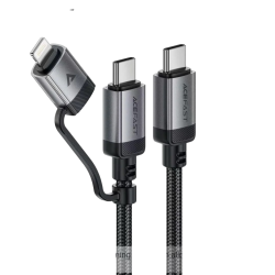 سلك شاحن تايب سي الى تايب سي لايتنق قوة 60w من AceFast قماش طول 1m 