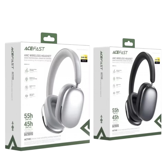 سماعة اسي فاست لاسلكيه خاصية الغاء الضوضاء 30 ديسيبل، اسود-ابيض