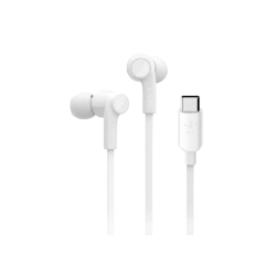 سماعة  سلك بيلكن USB=C ابيض-اسود