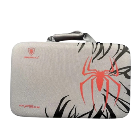 شنطة بلاستيشن 5 سليم شعار سبايدر مان اسود-رصاصي