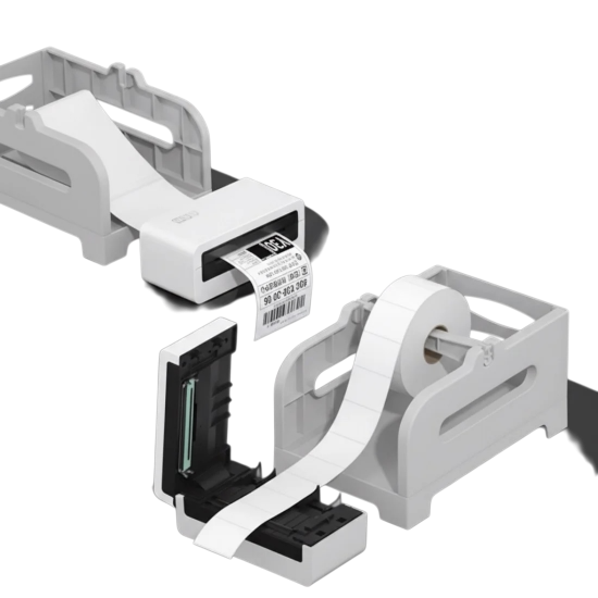 طابعة ملصقات حرارية صغيرة تدعم جميع انضمة التشغيل والبلوتوث +قاعدة رول اوراق