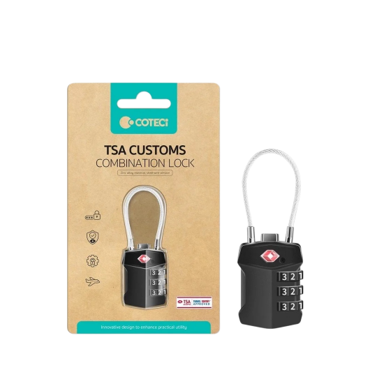 قفل حقيبة سفر ب 3 ارقام من COTECI سلفر-اسود