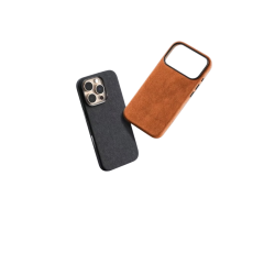 كفر ايفون 17 برو ماكس  alcantara Leather من A-CASE اسود