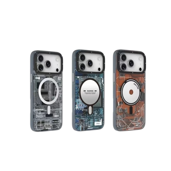 كفر ايفون 17 تصميم رسومات عصريه من YOUNGKIT ازرق