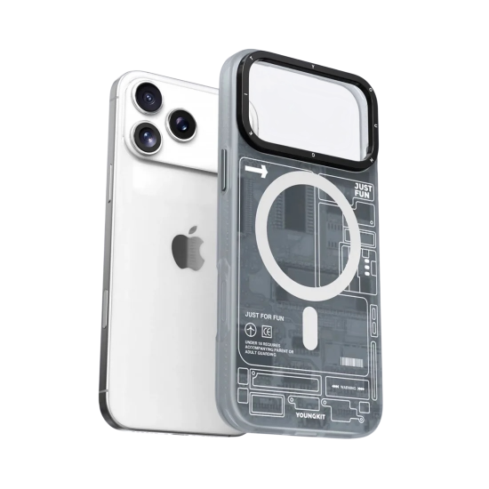 كفر ايفون 17 تصميم رسومات عصريه من YOUNGKIT ازرق