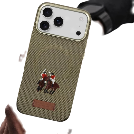 كفر ايفون 17 قماش باربرا ماج سيف  من بولو  ازرق