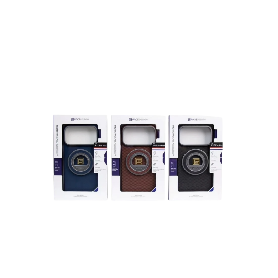 كفر ايفون 17 كاربون فايبر 0.35 سليم  مسكة ماج سيف من FACE DESIGN  كحلي