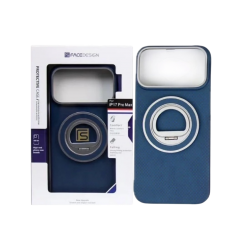 كفر ايفون 17 كاربون فايبر 0.35 سليم  مسكة ماج سيف من FACE DESIGN  كحلي  