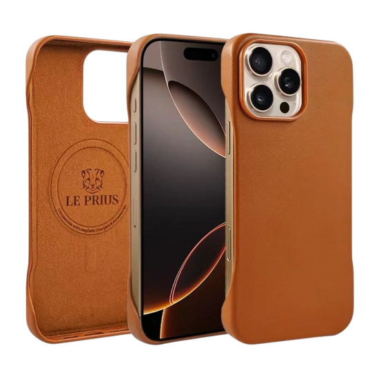 كفر جلد  TIGRESSسليم بدون أطراف تصميم مميز  اسود-بني ايفون 16 برو ماكس