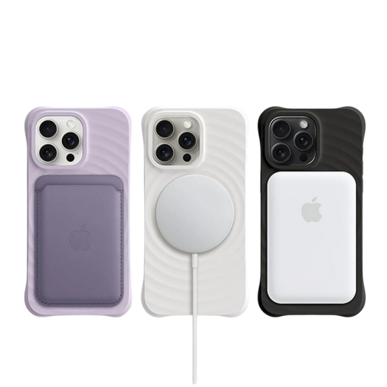 كفر سيلكون DEVIA بتصميم عصري ايفون 16 رمادي