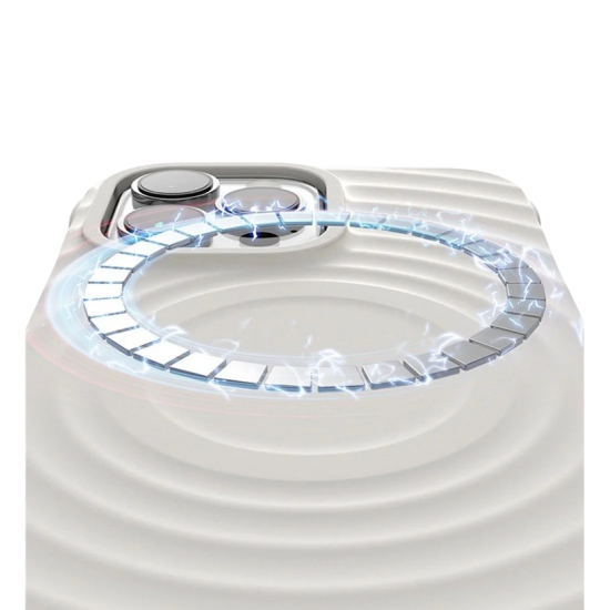 كفر سيلكون DEVIA بتصميم عصري ايفون 16 ابيض