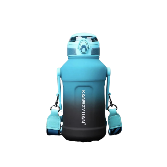 مق ترمس للماء والمشروبات البارده 1500ML من KANGZYUAN ازرق-اسود