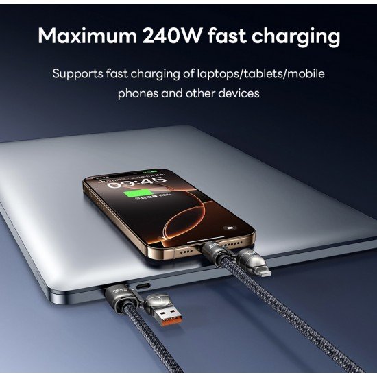 تعليقة رقبة + سلك شاحن شامل بقوة 240W من ريماكس