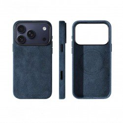 كفر ايفون 17 برو ماكس  alcantara Leather من A-CASE كحلي 