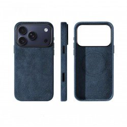 كفر ايفون 17 برو ماكس  alcantara Leather من A-CASE كحلي 