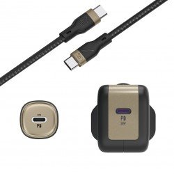 بكج شواحن 3 في 1 شاحن جداري+ فيس سياره وسلك تايب سي قوة 30W من جودا 