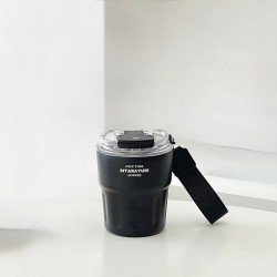 كوب حراري محمول اسود بغطاء شفاف - SITARAYURI